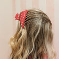 Retro Polka Dot Hair Claw - Glossy Spotted French